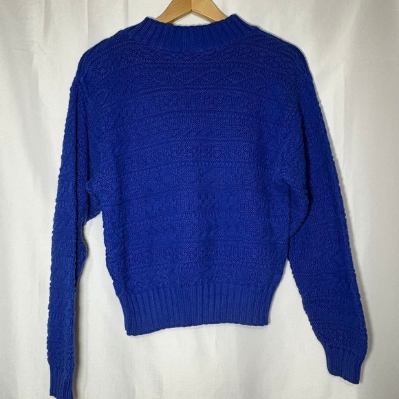 Lizsport Sweaters - Lizsport Petite Vintage‎ Royal Blue Cotton Knit Sweater Crew Neck Small